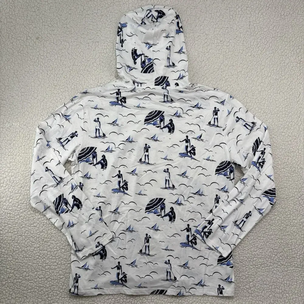 POLO Ralph Lauren Men's L Tropical Print Jersey Hooded T-Shirt Cotton‎ Beach AOP